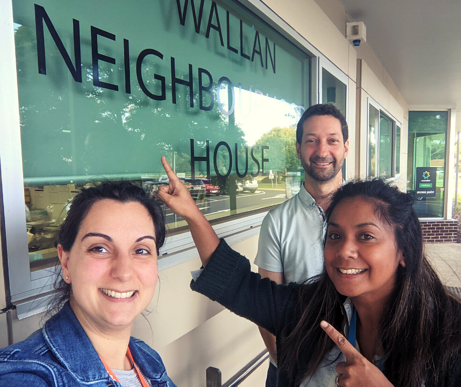 Members of the Prace Reconnect team standing outside of Wallan Neighbourhood House.